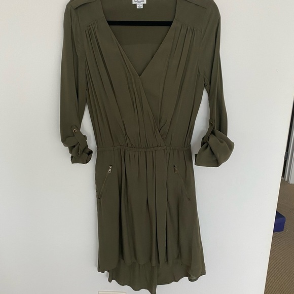 Splendid olive green faux wrap dress - Picture 4 of 9